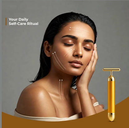 Electric Golden Glow Facial Massager