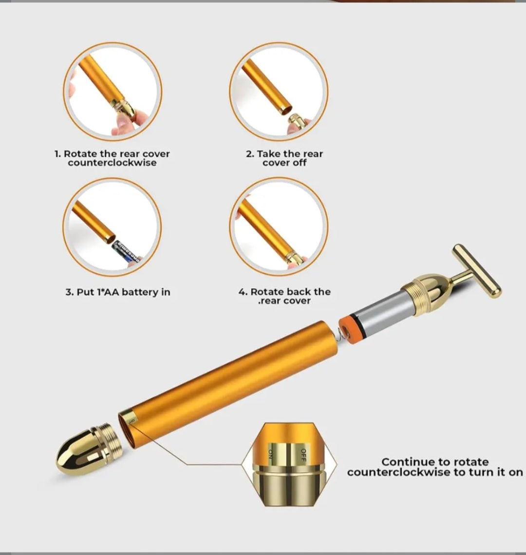 Electric Golden Glow Facial Massager