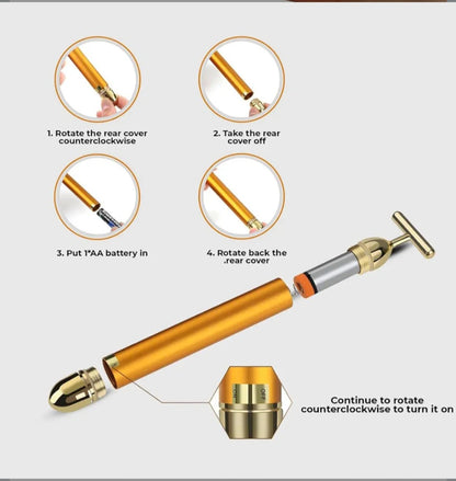 Electric Golden Glow Facial Massager