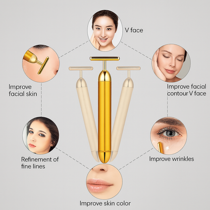 Electric Golden Glow Facial Massager