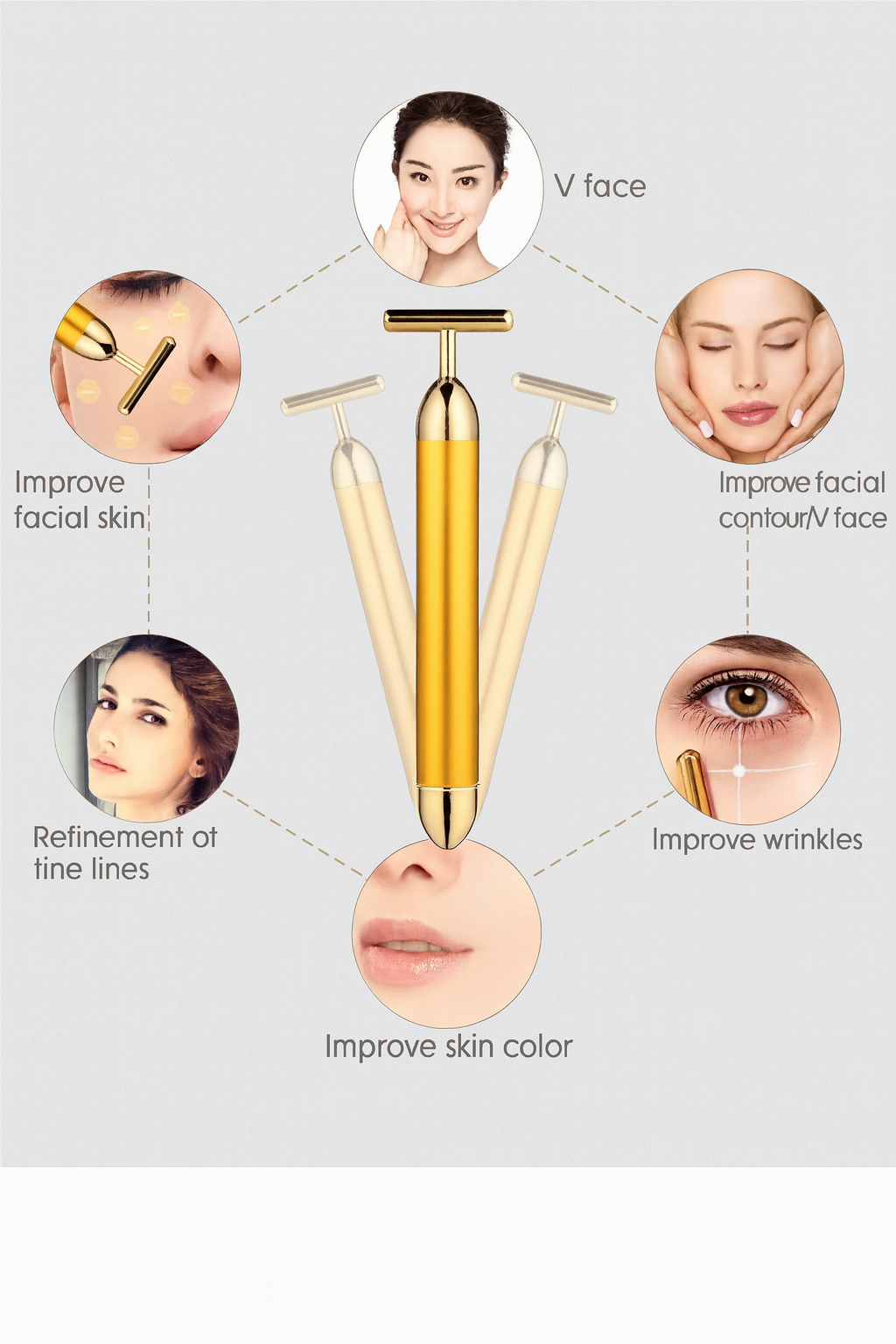 Electric Golden Glow Facial Massager