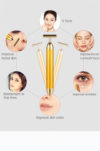 Electric Golden Glow Facial Massager