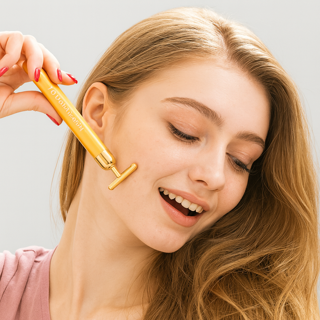 Electric Golden Glow Facial Massager