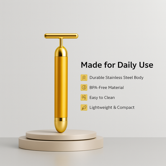 Electric Golden Glow Facial Massager